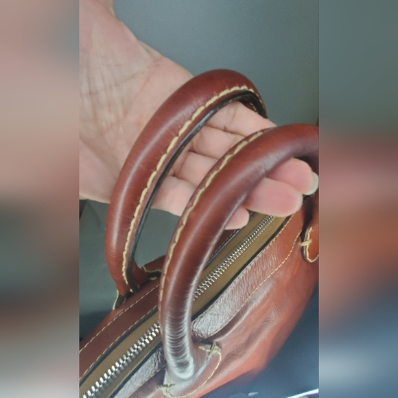 Chloe Vintage Edith -Boston Brown Buffalo Leather Satchel HandBag - Picture 9 of 16